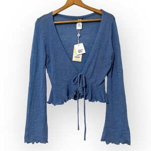 TIGER MIST Cressida Knit top Y2K Medium Blue new